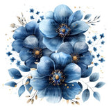 8 Navy Blue Flowers Clipart, Flowers Print, Printable Watercolor clipart, High Quality JPGs, Digital download, Paper craft, junk journals
