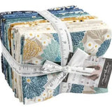Floral fabric fat quarter bundle with blue and cream prints