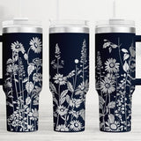 Wildflower Tumbler Wrap Laser SVG, Engraved Tumbler, 40oz Tumbler Full Wrap Laser SVG, Laser Engraved SVG