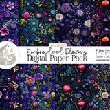 Seamless Floral Pattern | Embroidered Flowers | Seamless Digital Paper | Background Paper | Faux Embroidery | Commercial Use | Craft