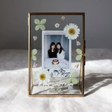 Custom Lettering Pressed Flower Frame Instant Film Photo Display Instax Birthday Gift Gift for Her Anniversary Engagement Gift