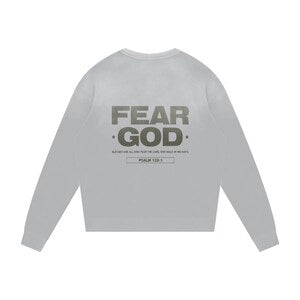 Fear God ombre washed-effect sweatshirt, gray crewneck with long sleeves and back logo graphic