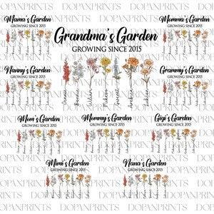 Grandma's Garden typography graphic with green “Growing Since 2015” text