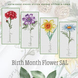 Birth Month Flower Mystery SAL - Cross Stitch Pattern - Floral Secret Stitchalong - Set of 12 Charts for 2024 stitching - Artmishka - PDF