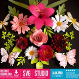 Premium Realistic Rolled Flower SVG Bundle, DIY Easy Paper flower svg, 3d flower svg: rolled rose svg, daisy svg & more svg files for cricut