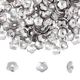 Lot of 20 spacer cups 4x1.5mm in stainless steel (304) - 5 petal flower - silver - Free delivery