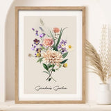 Birth month flower, Grandmas Garden, Birth Flower Bouquet, Birth month flower family bouquet, Nana's Gift, mimi gifts, custom birth flower
