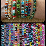 Mexican Beaded Bracelets -  Adjustable Beaded Flower Bracelets - Mexican bracelets - Mexican beaded bracelet - Flower bracelet