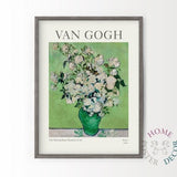 Roses by Van Gogh Flowers wall art Green colors Weeding gift Bedroom decor Classical art Famous painting Gift for her Living room art