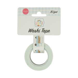 Light green washi tape roll on retail card backing