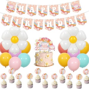 Hippie Chic Fest: Groovy Daisy Flower Birthday - Party Kit 10-15 Working Day Delivery