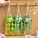 Pothos Plant Crochet Pattern, Car Hanging Plant Pattern, Car Hanging Plant Crochet Pattern,  Flower Basket Hanging Crochet