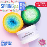 YARNART ROSEGARDEN - Multicolor Knitting Yarn, Cake Yarn, Summer Yarn, Shawl Yarn, Dress Yarn, Fingering, 100% Cotton, 8.80 Oz, 1093.60 Yds