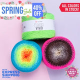 YARNART FLOWERS VIVID - Multicolor Knitting Yarn, Summer Yarn, Crochet Shawl Yarn, Cake Yarn, Neon Colors, 55% Cotton, 8.80 Oz, 1093.60 Yds