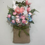 Wall Hanging Basket Hanging Basket Flower Wall Basket Spring Floral Wall Basket Spring Wall Decor Floral Hanging Basket Wall Decor  Florina
