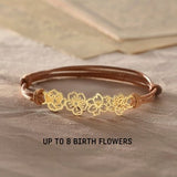 Birth Flower Bracelet Gold, Mothers Day Gift For Mom, Gold Jewelry For Mom, Personalized Birth Flower Bracelet, Moms Bracelet