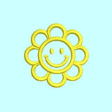 Retro Flower Applique Embroidery Design, Smiley Retro Flower Applique, Smiley Retro Flower Embroidery Design,4x4, 17 Sizes, Instant Download