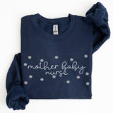 Daisy Flowers Mother Baby Nurse Sweatshirt, Postpartum Nurse Crewneck, OB Nurse Shirt, Graduation RN Gift, Grad Gifts, Retro Baby Nurse Tee