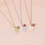 Personalised Name Birth Flower and Birthstone Necklace,  Bridesmaid Gift, Gift for Her, Free Personalise Gift Box UK MADE Next Day Delivery