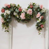 Faux Pink And White Eucalyptus Artificial Garland 6ft long , Free International delivery