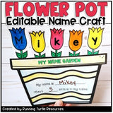 Flower Craft for Kids, Preschool Name Recognition,  Flower Craft for Kids, Editable Name Practice, Flower Unit Study,  DIGITAL DOWNLOAD