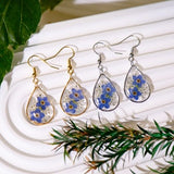 Forget Me Not Flower Earrings, Handmade Pressed Forget Me Not Flower Resin Earrings, Botanical Jewelry for Women, Birthday Gifts For Her