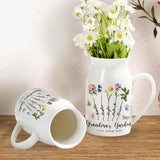 Custom Grandma's Garden Flower Vase, Grandkid Name Flower Vase, Personalized Grandma's Gift, Grandkid Name Flower Vase, Mother's Day Gifts