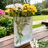 Acrylic Book Vase for Flowers Bookshelf Decor Modern Home Decor for Book and Flower Lovers Gifts for Events, Housewarming Decor