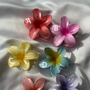 Plumeria Flower Hair Clip, Hawaiian Hibiscus Flower Claw Clip, Flower Claw Clips, Summer Hair Accessories, Palm Spring Claw Clip, Barrette