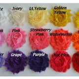 1 Yard Shabby Chiffon Rose Flower Trim ~ Choose from 43 Solid Colors
