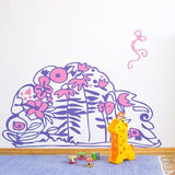 Kids Wall decal Spring Garden,FREE DELIVERY to UK,Hand drawn sticker,Vinyl wall sticker,Flowers wall sticker,Children's room wall sticker