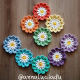 Crochet, crochet flowers, crochet daisy, flower applique, flower blanket, crochet gift, crochet baby, PATTERN - INSTANT DOWNLOAD
