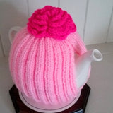 Teapot Cozy - 6-8 cup - Medium Teapot - Free delivery UK - Pink Teapot Cozy - Knitted