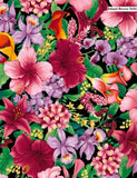 Island Breeze Bright Packed Flowers cotton Quilt fabric BTY TT  5436 Flowering Plants