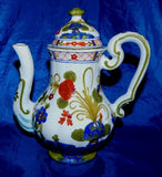 ITALIAN GAROFANO FAENZA COFFEE POT Blue Carnation 7Ó Carnation