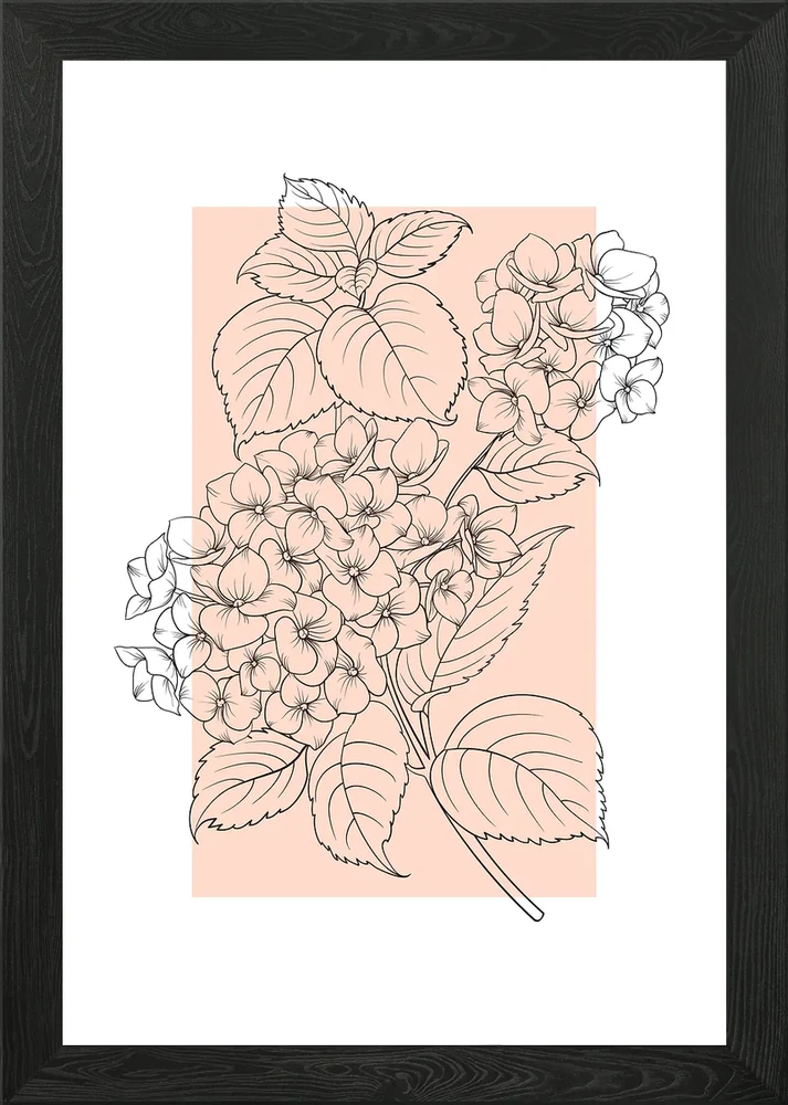 Hydrangea Flower Framed Wall Art Poster Canvas Print Picture Hydrangea