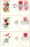 1981 FARNAM FLOWERS SET OF 5 & BLOCK OF 4 ROSE CAMELLIA DAHLIA LILY Lily
