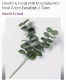 NEW Box Of 6 Artificial Green Eucalyptus Stems-Hearth & Hand With Magnolia 13Ó Green Plant