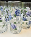 Royal Norfolk Hydrangea 16 oz. Glasses Tumblers Set of 6 NEW Hydrangea