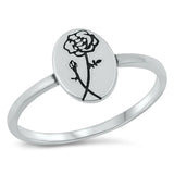 Carnation Flower Love Beautiful Ring New .925 Sterling Silver Band Sizes 4-10 Carnation