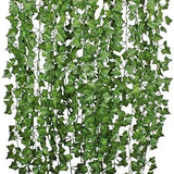 Artificial Ivy Leaf GarlandsÊFor Home DŽcor, Festivals, Doors, Walls- Pack Of 12 Green Plant
