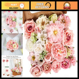 Pink Roses Artificial Flowers Combo - Bouquets Box Set for Wedding, Bridal Showe Hydrangea