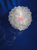 New Stunning Handmade Iridescent white floral and Pink Butterfly Bridal Bouquet Bouquet
