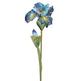 1-Pack Artificial Iris Flowers with Flower Bud 17.7 Inch for Home [Blue] Flowering Plants