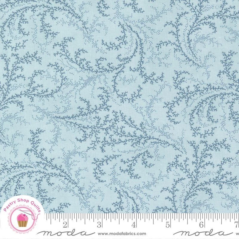 Moda CASCADE 44325 13 Sky Aqua Blue  FLORAL 3 SISTERS Quilt Fabric Flowering Plants