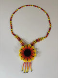 SunFlower Necklace 22" Circumference Quiroga Michoacan Multi Color Sunflower