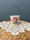 Hand Painted Ceramic Hydrangea Basket Raised Floral Cottagecore Hobbyist Hydrangea
