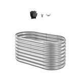 VEVOR Metal Raised Garden Bed Galvanized Planter Box 4x2x2 ft Galvanized Color Garden Plants