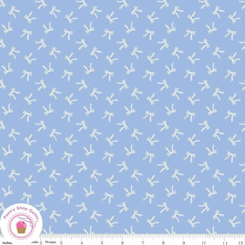 Riley Blake PENELOPE  16643S Blue Bows Quilt Fabric MY MIND'S EYE Flowering Plants
