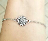 Silver Sunflower Anklet, Sunflowers, Ankle Bracelet, Anklets, Flower Anklets Sunflower